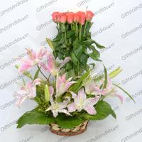 Rose Lily Flower Basket