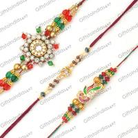 Set Of Three Glamorous Rakhi Threads