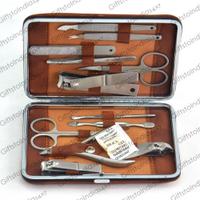 Brown Clip Lock Cover 12 Piece Manicure Kit
