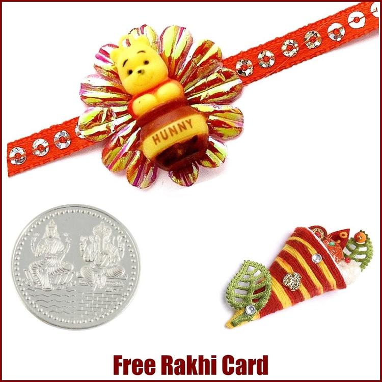 Pooh Rakhi Rakhi with a Free Silver Coin
