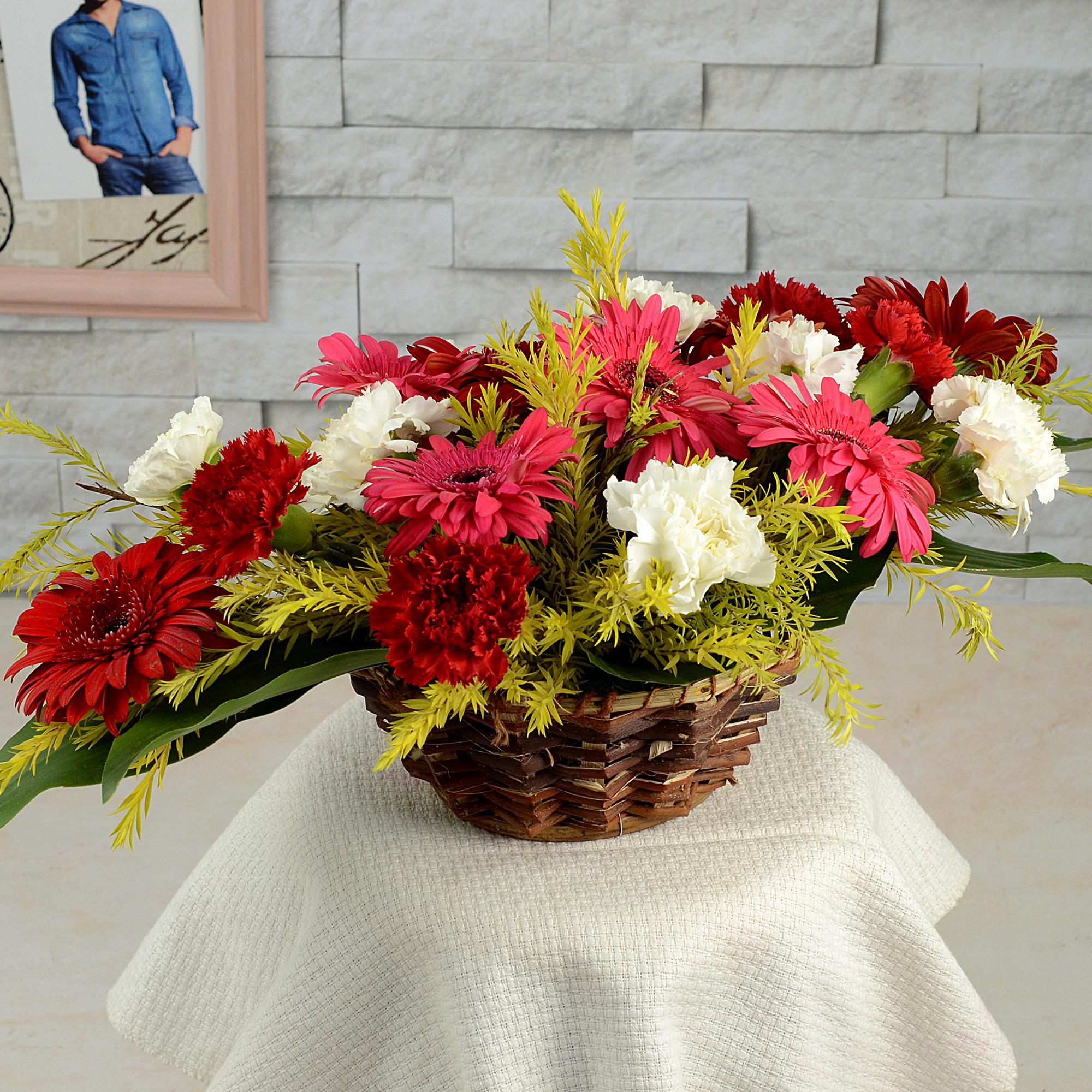 Oval Mixed Flower Basket Flowers to Coimbatore