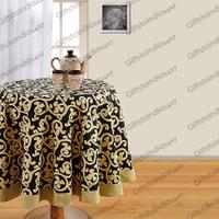 Black and Golden Elegant Table Cover