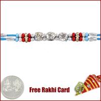 Triple Stone Rakhi with Free Silver Coin