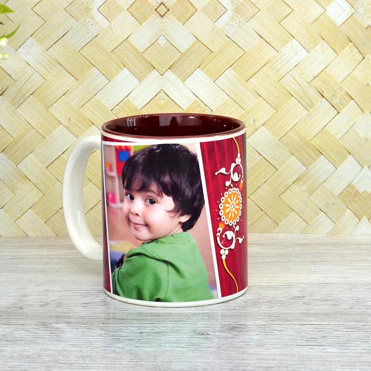 Customised Brown Inner Body Rakhi Mug