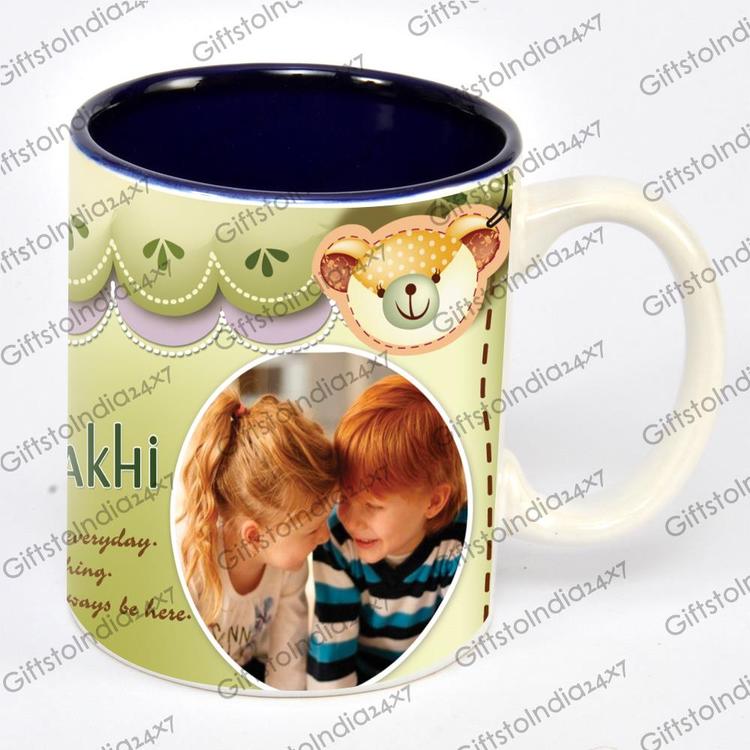 Rakhi Mug With Blue Inner Body