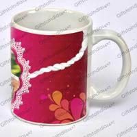 Elegant White Customised Rakhi Mug