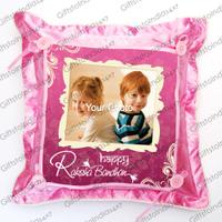 Personalized Square Shaped Pillow For Rakhi
