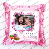 Lovable Pink Personalized Pillow For Rakhi