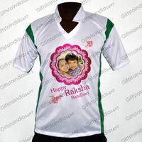 Customised Green Bordered T-Shirt For Rakhi