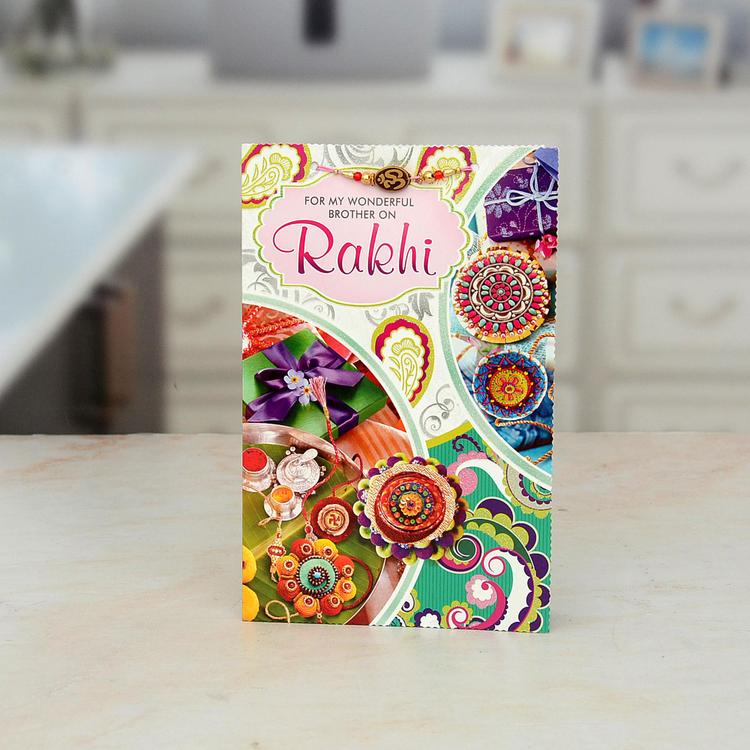 Wonderful Brother Card & Om Rakhi