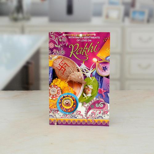 Happy Rakhi Greetings Card with Om Rakhi