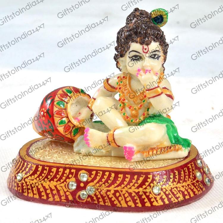 Marble Makhan Chor Gopal Showpiece