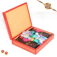 Alluring Box of Delectable Chocolates with Rakhi