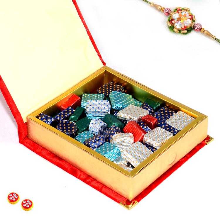 Radiant Red Chocolate Box with Rakhi
