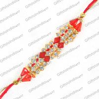 Magnificent Rakhi Decorated with Red Beads
