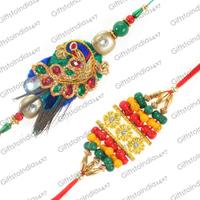 A Pair of Colourful Beaded Rakhis