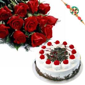 Cake N Roses with Alluring Rakhi