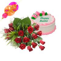 12 Roses & Cake & Rakhi