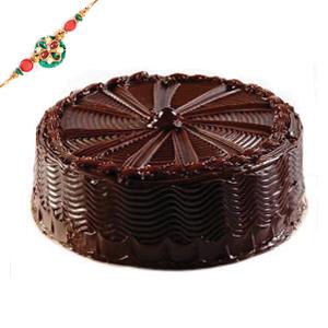 Round Shaped Truffle Cake with Rakhi