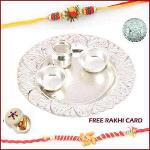 Classic Silver thali with Free Silver Coin