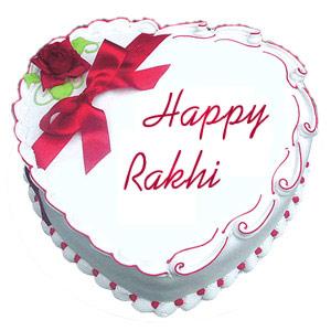 Heart Shaped Pineapple Rakhi Cake