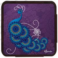 Abstract Peacock Square Coaster Set