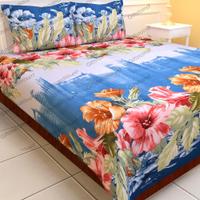 Bed Sheet with Floral & Leaf Print