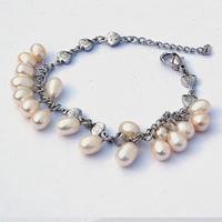 Oval Pearls Silver Bracelet
