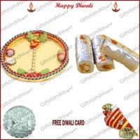 Diwali Thali with 225 grams Rajbhog Kaju Roll