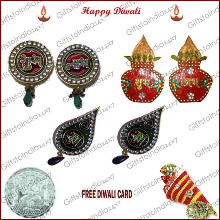 Set of 3 Shubh Laabh with a Free Silver Coin