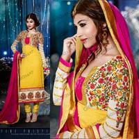 Gorgeous Pink & Yellow Salwar Kameez