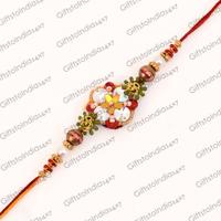 Floral Beads Zardosi Rakhi