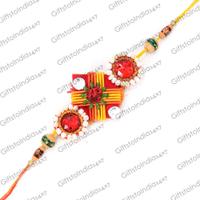 Attractive Diamond Shaped with Beads Rakhi