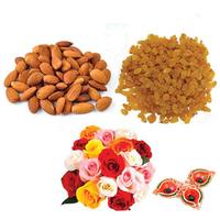 Almond, Raisin, Multicolor Roses & Diyas