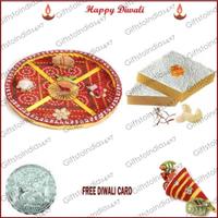 Diwali Thali with 250 grams  Kaju Katli