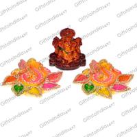 Lord Ganesha Idol with Beautiful Diwali Diyas