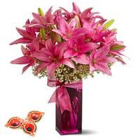 Charming Lilies with Diyas