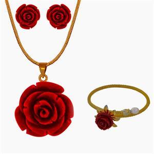 Floral Necklace Set with Bracelet