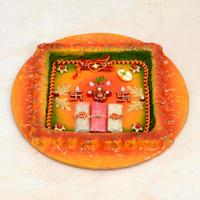 Handmade Thali With Ganesha Figurine