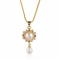 Majestic Gold Plated Pearl Necklace