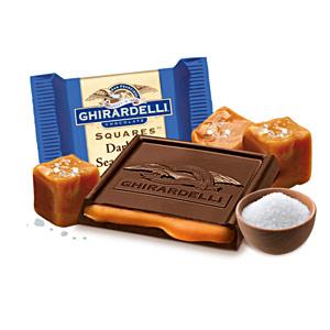 GHIRARDELLI Dark Chocolate Sea Salt Caramel Squares for Valentine's Day  Chocolate Gifts, 5.32 Oz Bag