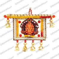 Ganesh House With Bells Wall Hanging