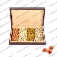 Mix Dry Fruit Assortment Box with Diyas