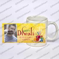 White Mug With Diwali Graphics