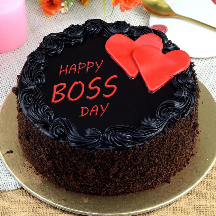 Boss Day 1 Kg Cake with Hearts - Chocolate