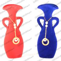 Red and Blue Flower Vases