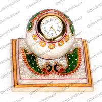 Marble Clock with Meenakari Work