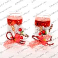Beautiful pair of Red Glass Candle