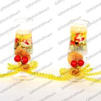 Bright Red and Yellow Candles Pair