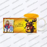 Yellow Border Christmas Mug